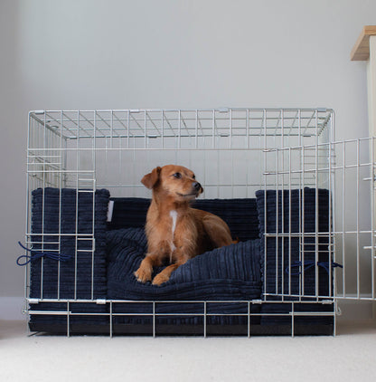 Essentials Plush Crate Full Bumper in Navy by Lords & Labradors