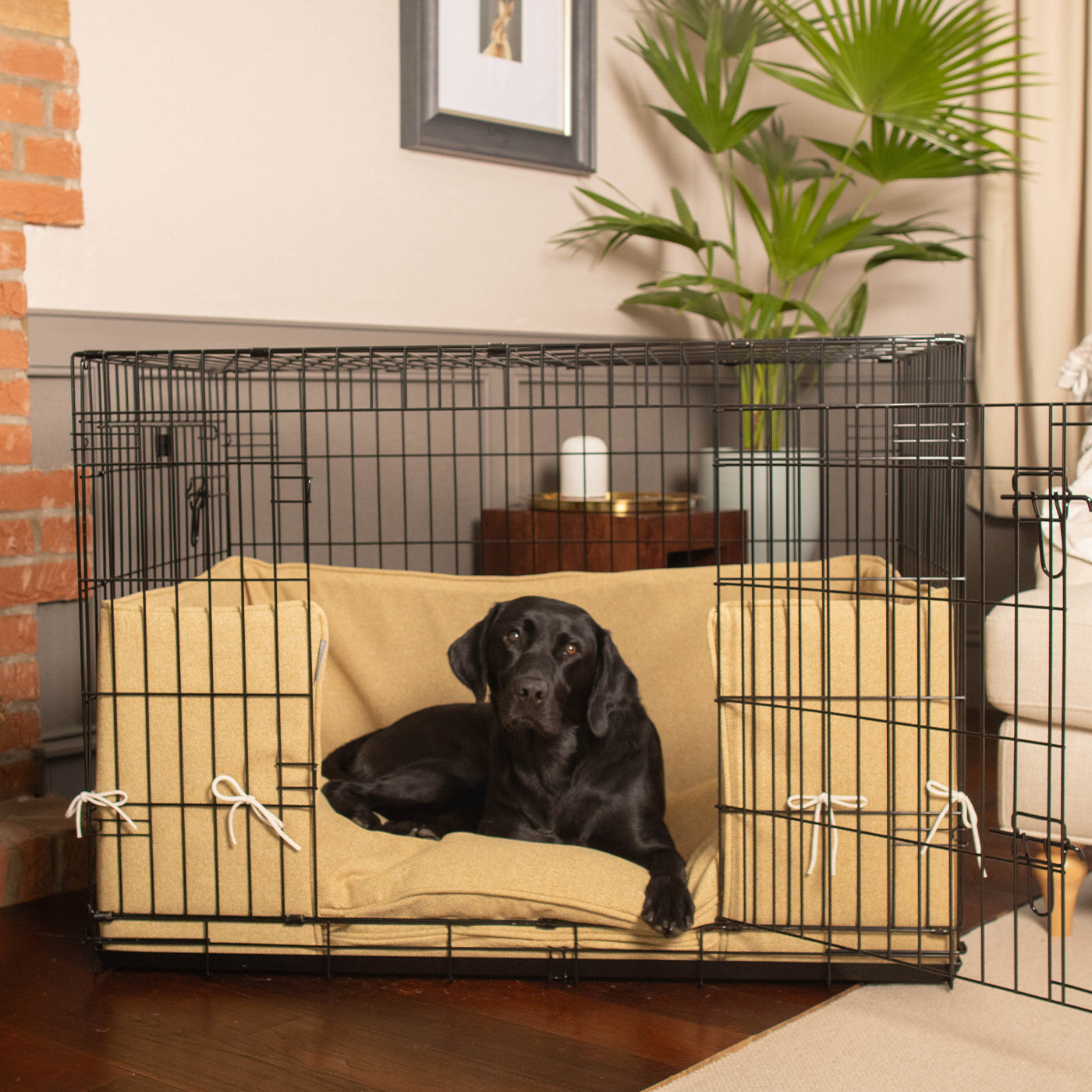 Dog Crate Bumper in Honeysuckle Orkney Tweed by Lords & Labradors