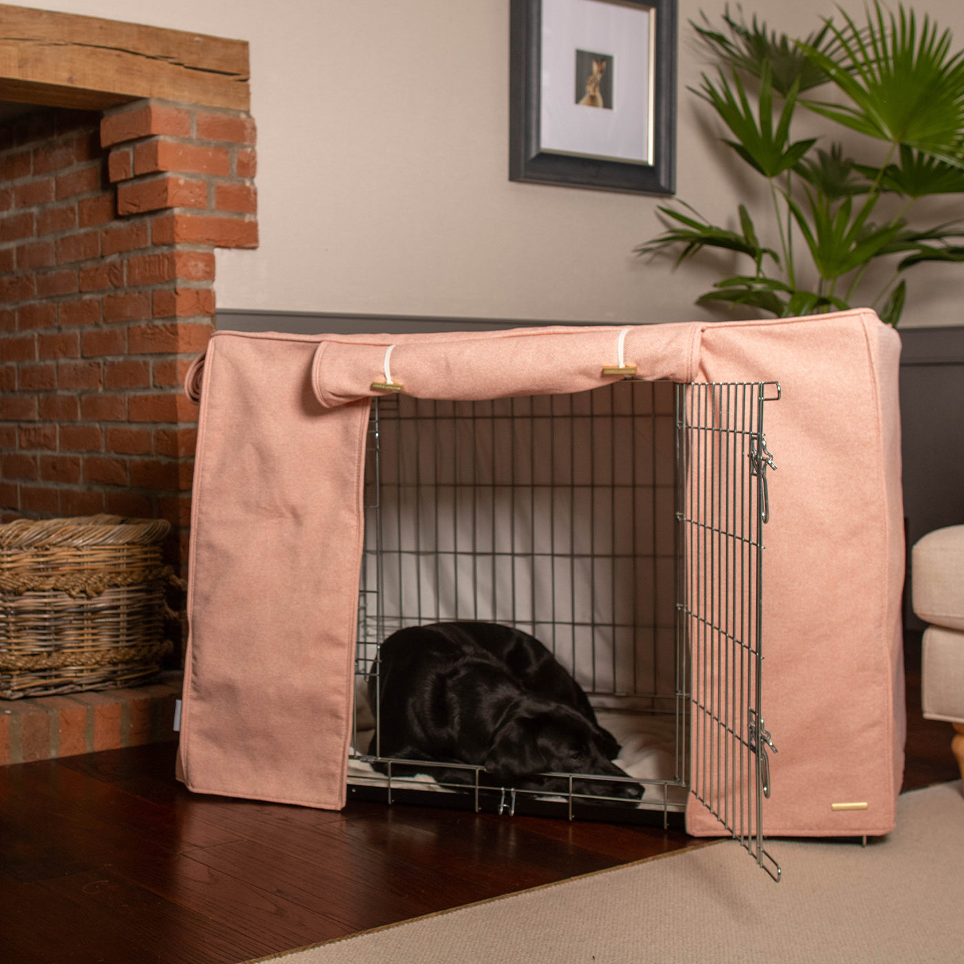 Dog Crate with Crate Cover in Peony Orkney Tweed by Lords & Labradors