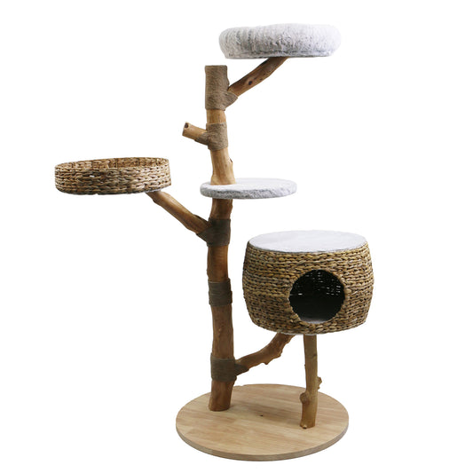 Discover our Luxury Back to Nature The Penthouse Cat Scratch Post. Features Natural Wood For The Perfect Hideaway For Kittens And Scratching! Available Now at Lords & Labradors