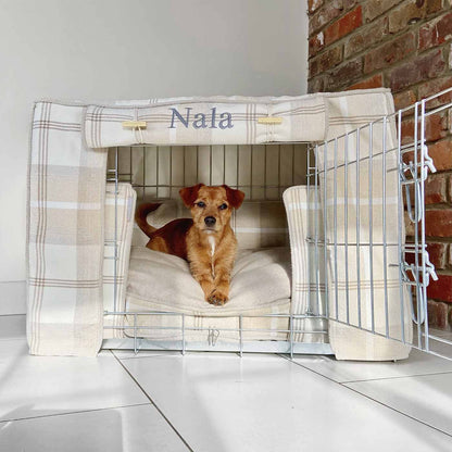 Dog Crate Set In Balmoral Natural Tweed By Lords & Labradors