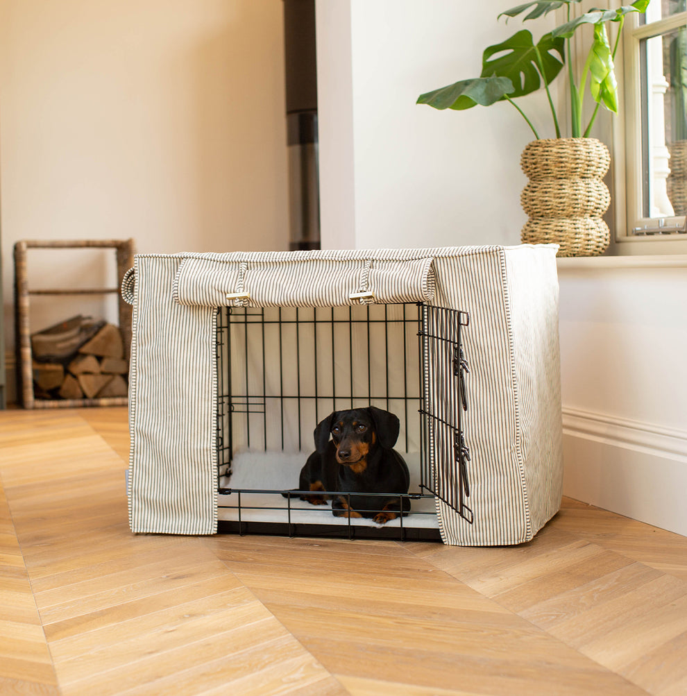 Curated visual reference: Gallery Detail: Regency Stripe Crate Cover Dog Crate Bedding