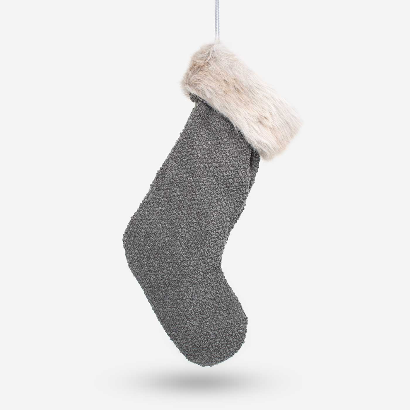 Gift your furry friend the perfect pet Christmas gift with our beautifully crafted Christmas Stocking Sock, fill and gift your pet this festive holiday with the most wholesome gifts for Christmas! Available now in stunning Granite Boucle at Lords & Labradors    
