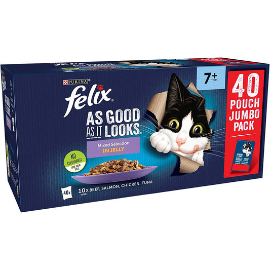 Felix As Good As It Looks Senior Mixed Cat Food (40 x 100g)