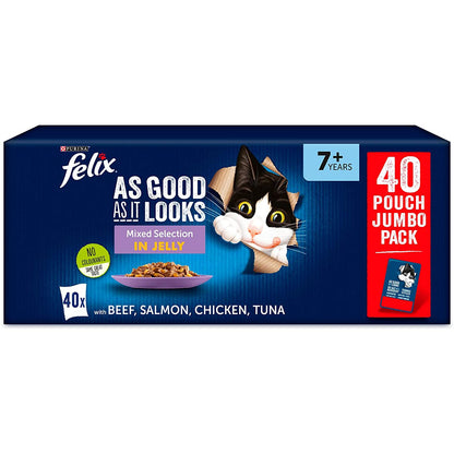 Felix As Good As It Looks Senior Mixed Cat Food (40 x 100g)