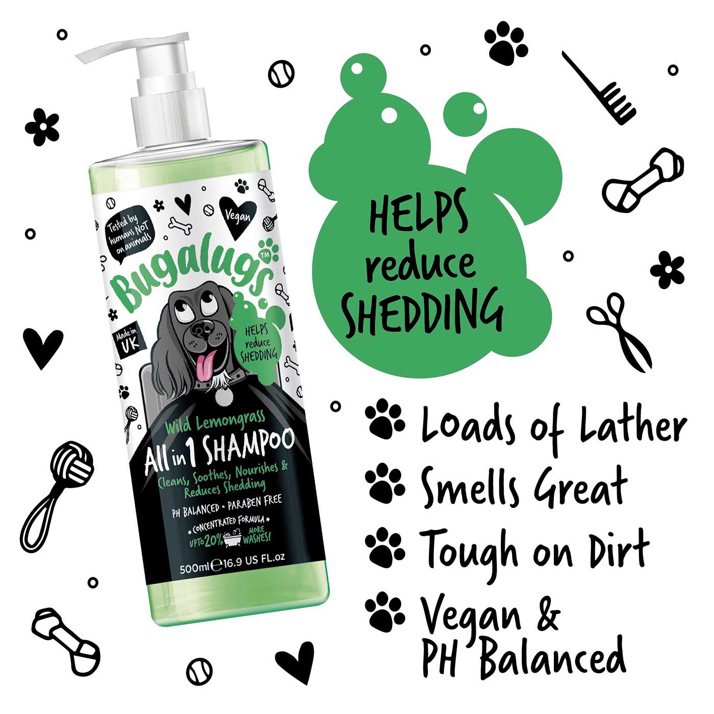 Bugalugs All In 1 Shed Control Shampoo