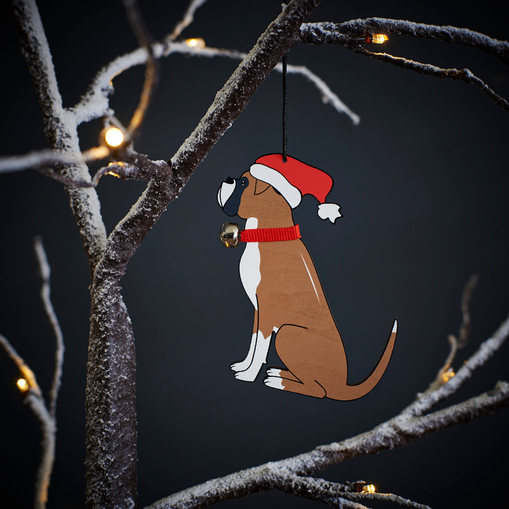 Sweet William Boxer Dog Christmas Tree Decoration