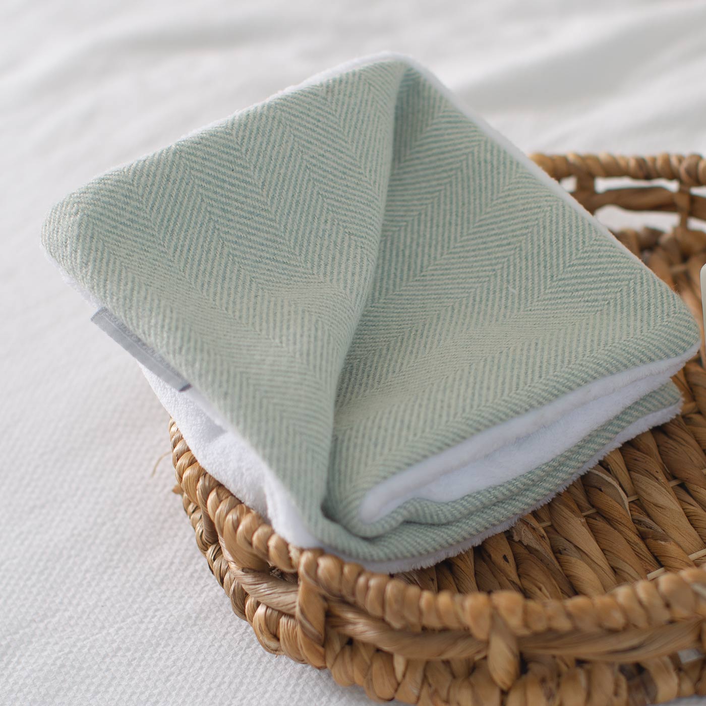 [colour:duck egg herringbone] Luxury Herringbone Pet Scent Blanket collection, In Stunning Duck Egg Herringbone. The Perfect Blanket For Dogs, Available at Lords & Labradors 
