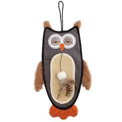 GiGwi Owl Cat Scratcher with Sisal Belly and Catnip