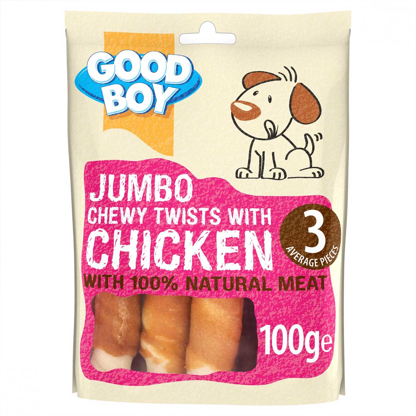 Good Boy Jumbo Chewy Twists with Chicken 100g