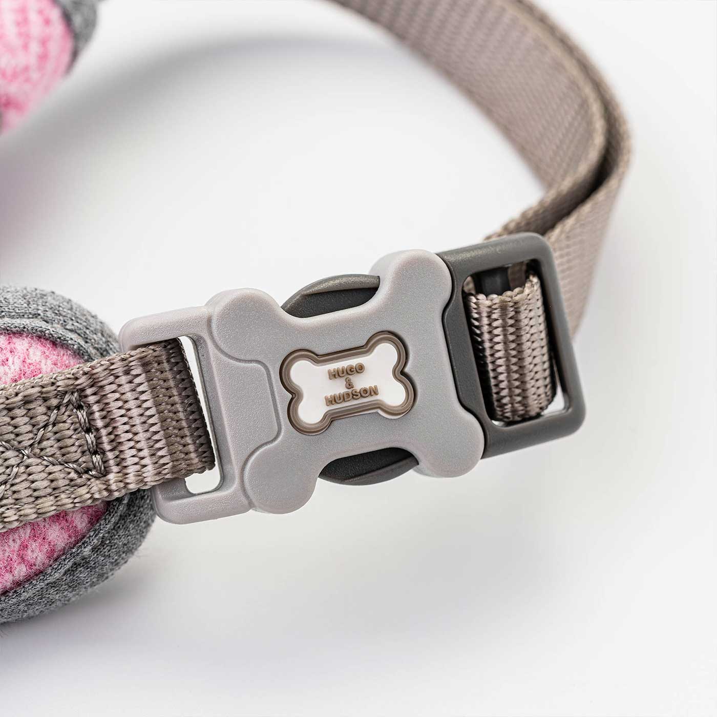 Hugo & Hudson Pink Herringbone Dog Harness