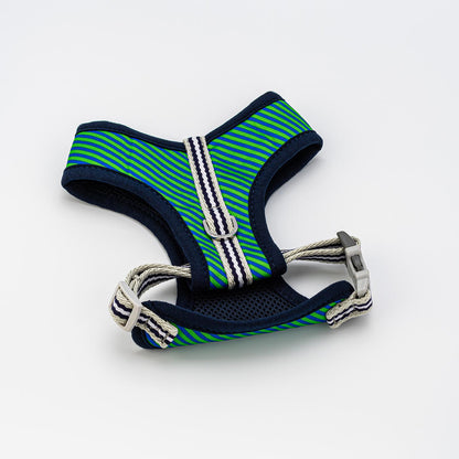 Hugo & Hudson Navy & Green Stripe Dog Harness