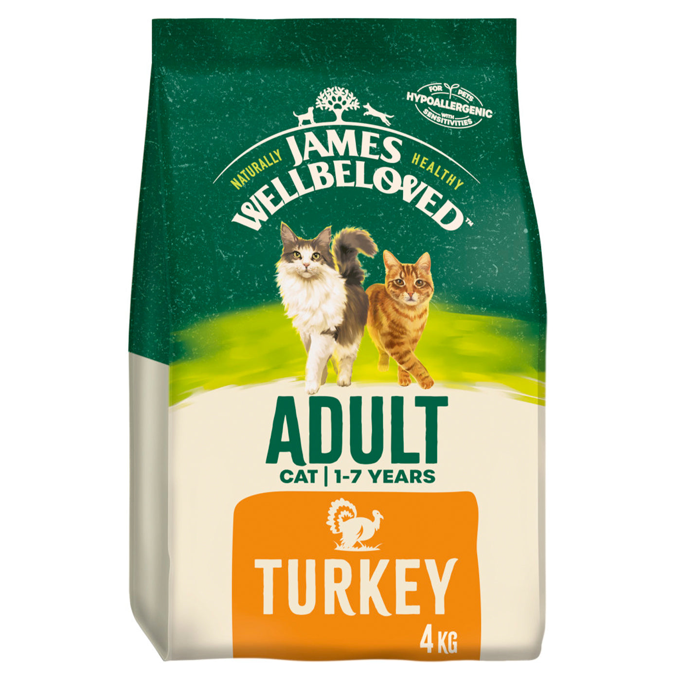 James Wellbeloved Adult Cat Turkey Food 4KG