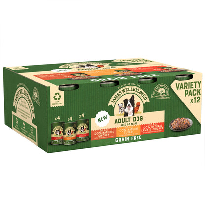 James Wellbeloved Grain Free Turkey, Lamb, & Chicken in Loaf Can Adult Dog Food (12 x 400g)