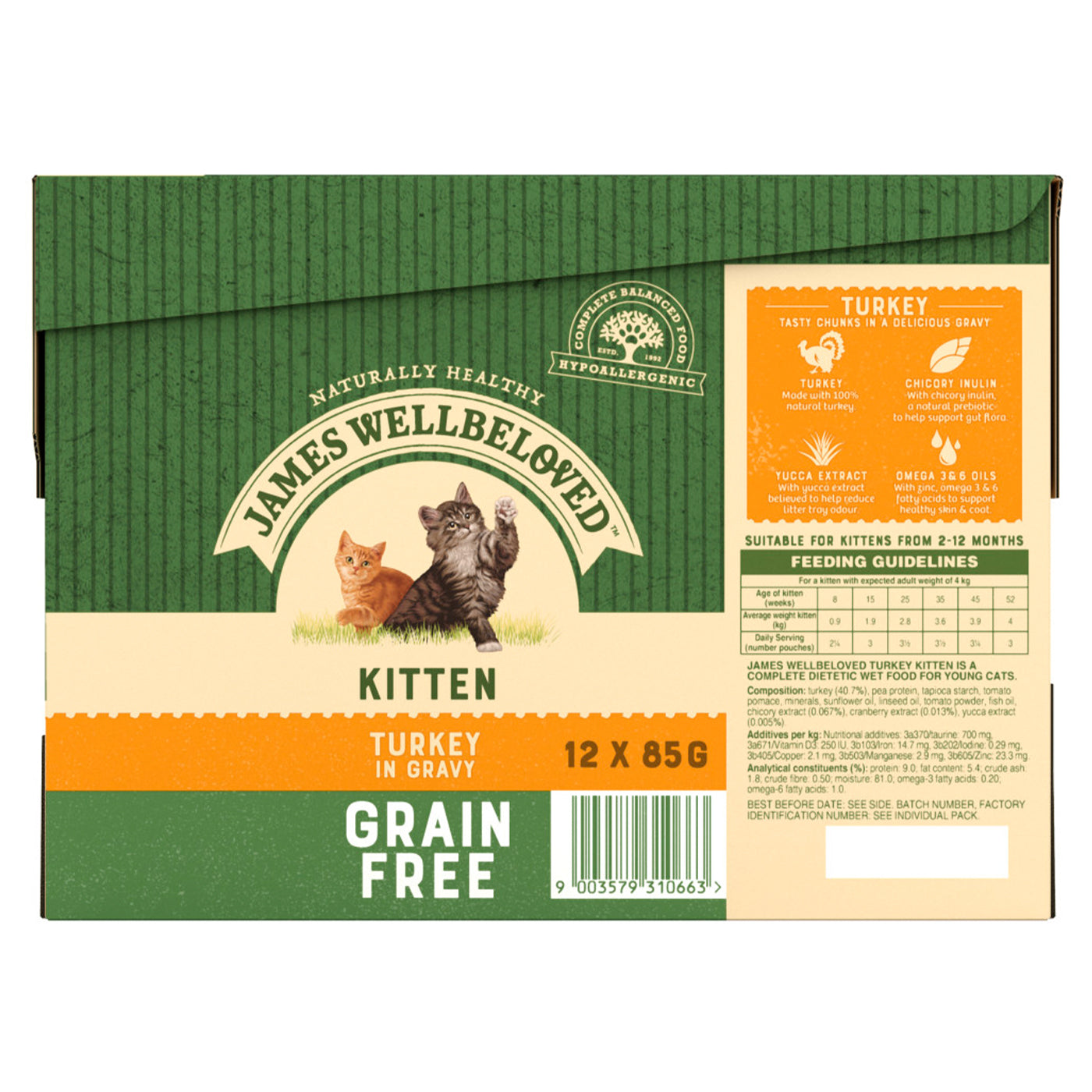 James Wellbeloved Kitten Turkey in Gravy Wet Food (12 x 85g)