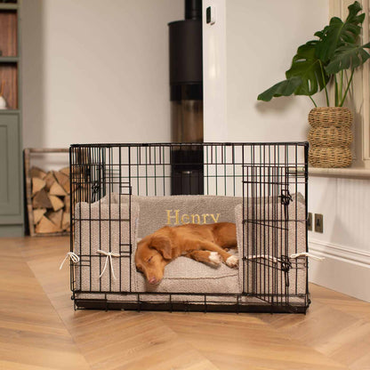 Dog Crate Bumper in Mink Bouclé by Lords & Labradors
