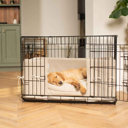Dog Crate Bumper in Natural Herringbone Tweed by Lords & Labradors