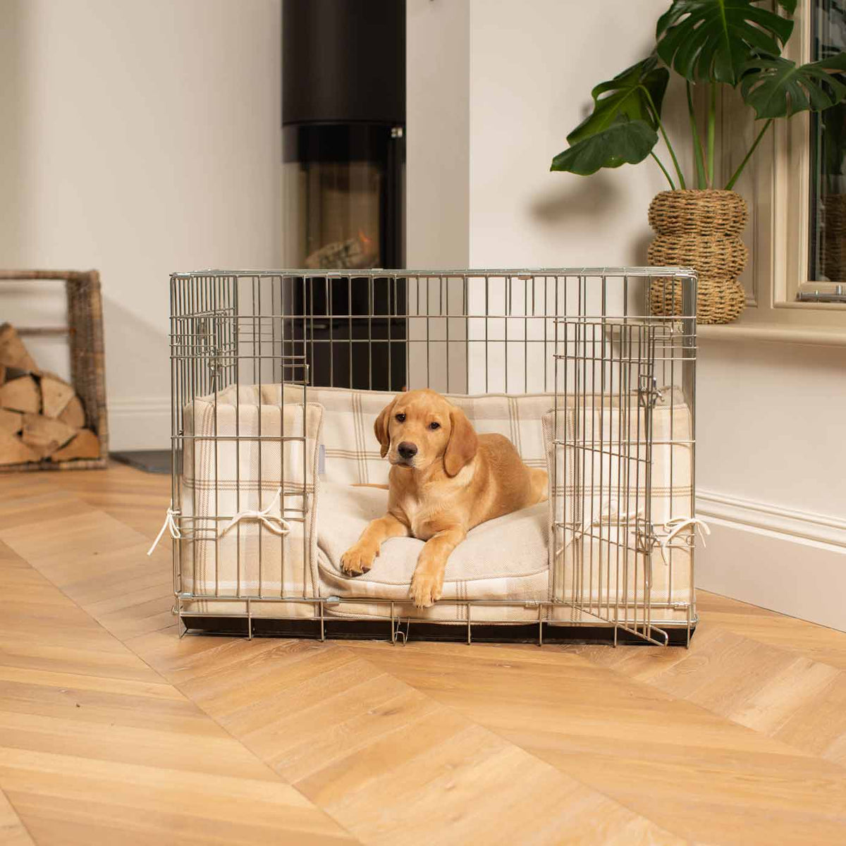 Curated visual reference: Dog Beds For Crate Trained Puppies Reference: Balmoral Natural Crate Bumper Dog Crate Bedding