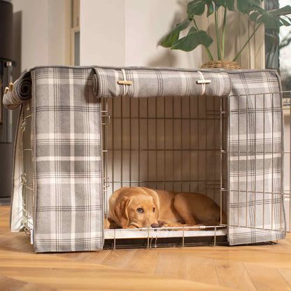 Dog Crate Cover in Balmoral Dove Grey Tweed by Lords & Labradors