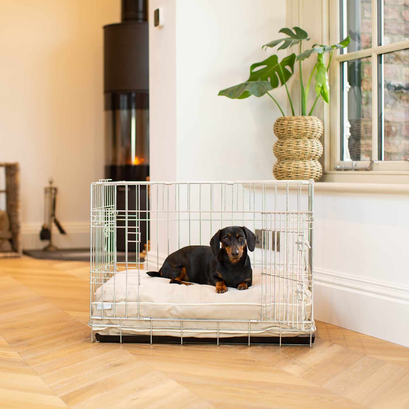 Luxury Dog Crate Cushion, Savanna Oatmeal Crate Cushion The Perfect Dog Crate Accessory, Available To Personalise Now at Lords & Labradors