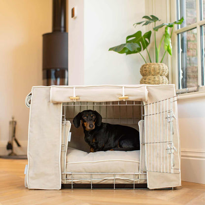 Luxury Heavy Duty Dog Crate, In Stunning Savanna Oatmeal Crate Set, The Perfect Dog Crate Set For Building The Ultimate Pet Den! Dog Crate Cover Available To Personalise at Lords & Labradors