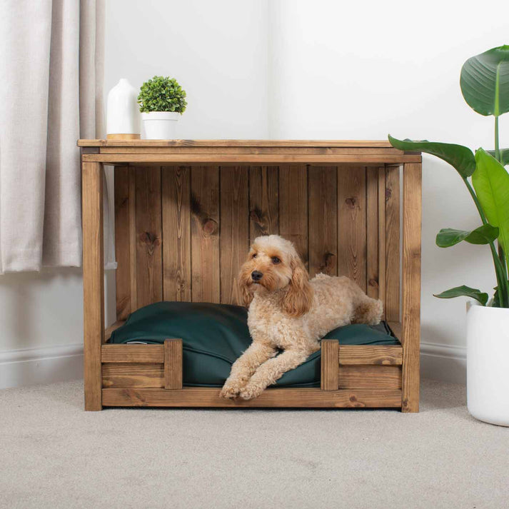 Curated visual reference: Gallery Detail: Wooden Rustic Open Dog Crate