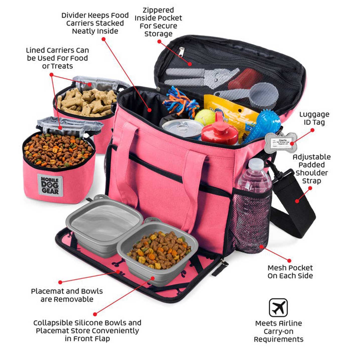 Mobile Dog Gear Week Away Bag In Pink