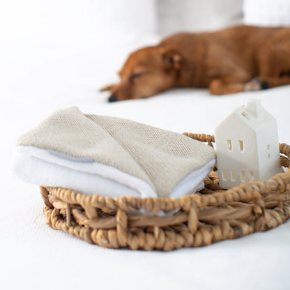[color:natural herringbone] Luxury Herringbone Pet Scent Blanket collection, In Stunning Natural Herringbone. The Perfect Blanket For Dogs, Available at Lords & Labrador