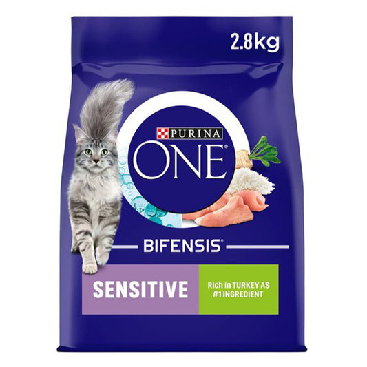 Purina One Sensitive Adult Cat Turkey and Rice Dry Food 2.8KG