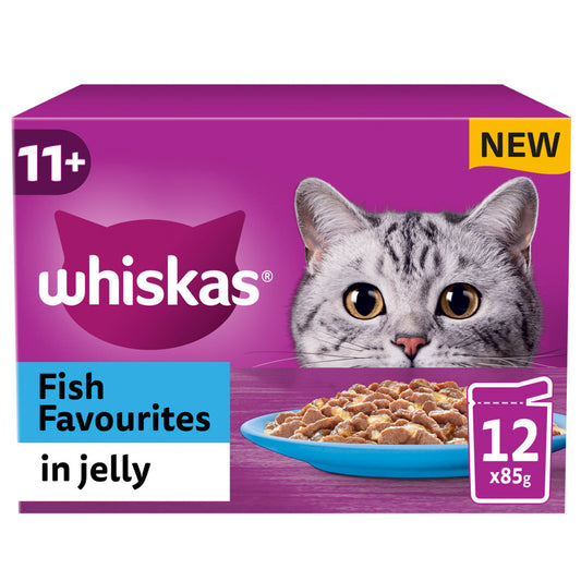 Whiskas 11+ Senior Cat Fish Favourites in Jelly (12x85g)