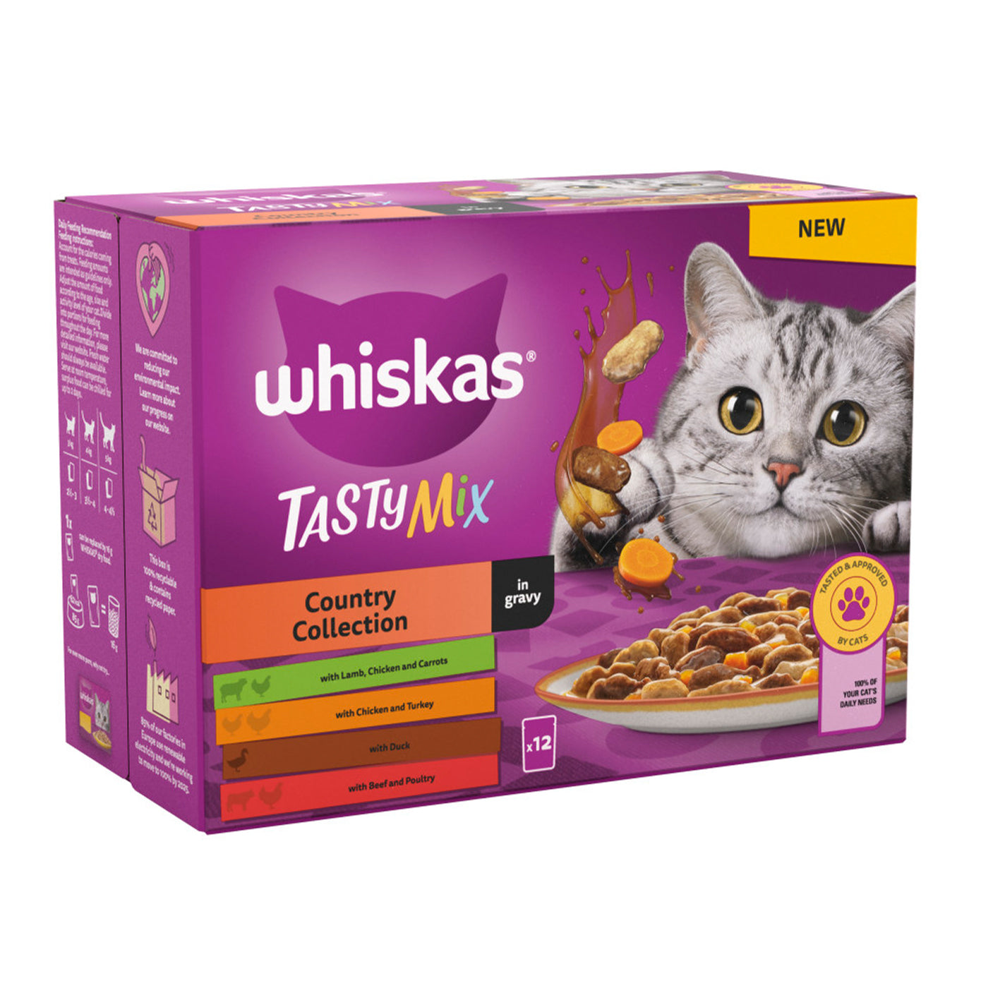 Whiskas 1+ Cat Tasty Mix Country Collection in Gravy (12x85g)