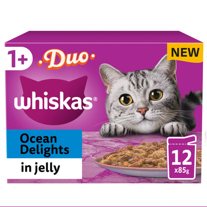 Whiskas 1+ Cat Duo Ocean Delights in Jelly (12x85g)