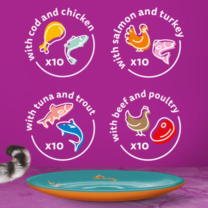 Whiskas 1+ Cat Duo Surf & Turf in Jelly (40x85g)