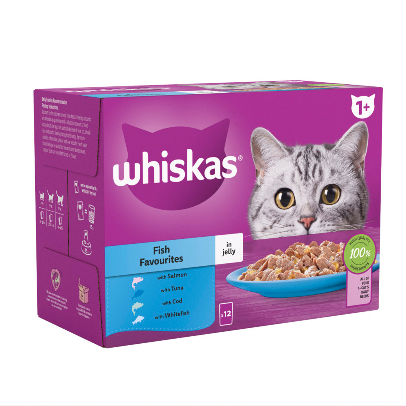 Whiskas 1+ Cat Fish Favourites in Jelly (12x85g)