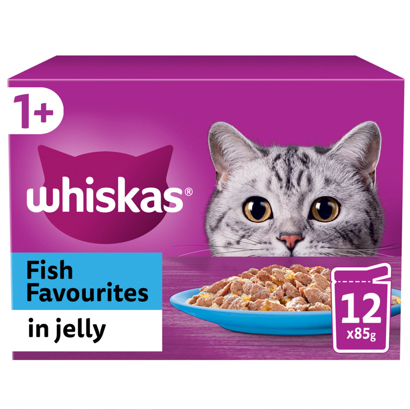 Whiskas 1+ Cat Fish Favourites in Jelly (12x85g)