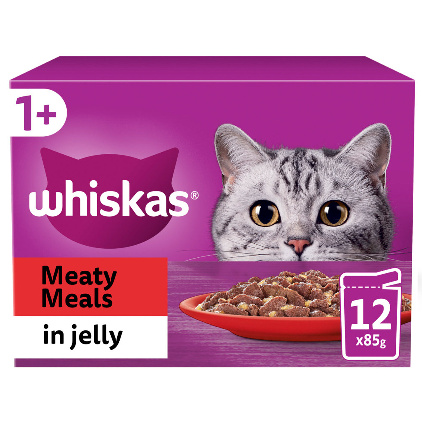 Whiskas 1+ Cat Meaty Meals in Jelly (12x85g)