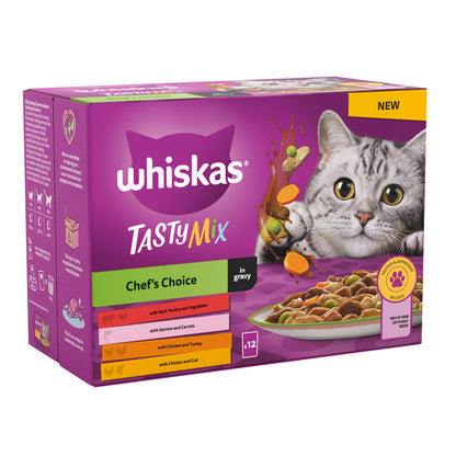 Whiskas 1+ Cat Tasty Mix Chef's Choice in Gravy (12x85g)