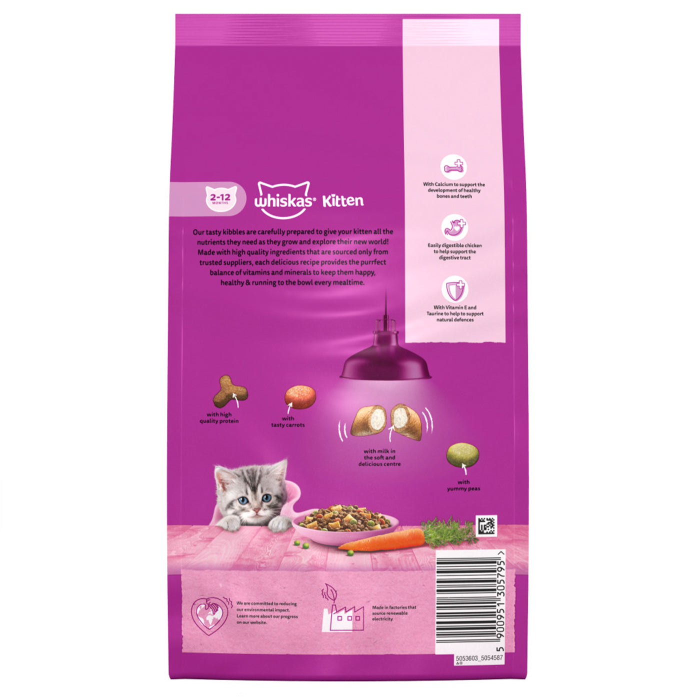 Whiskas 2-12 Months Kitten Complete Dry Food with Chicken