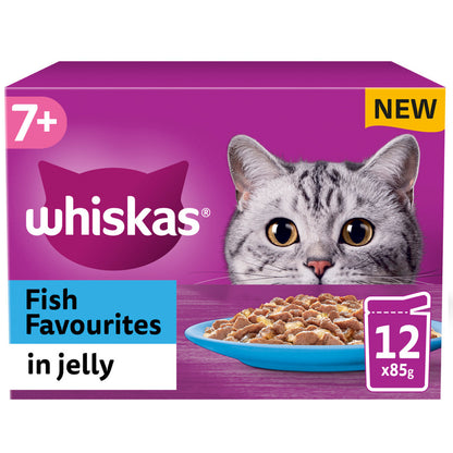 Whiskas 7+ Senior Cat Fish Favourites in Jelly (12x85g)