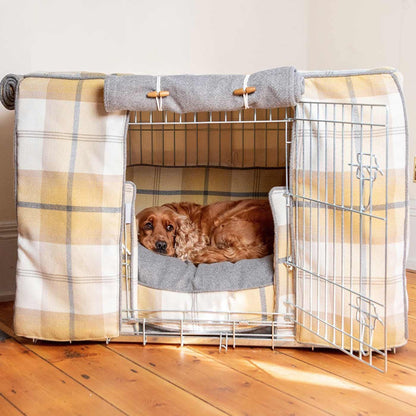 Dog Crate Cover in Balmoral Ochre Ash Tweed by Lords & Labradors