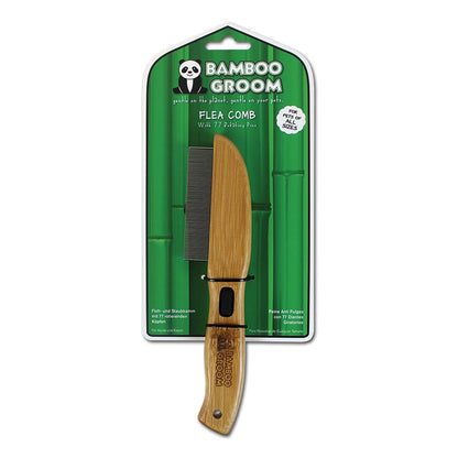 Bamboo Groom flea comb packaging
