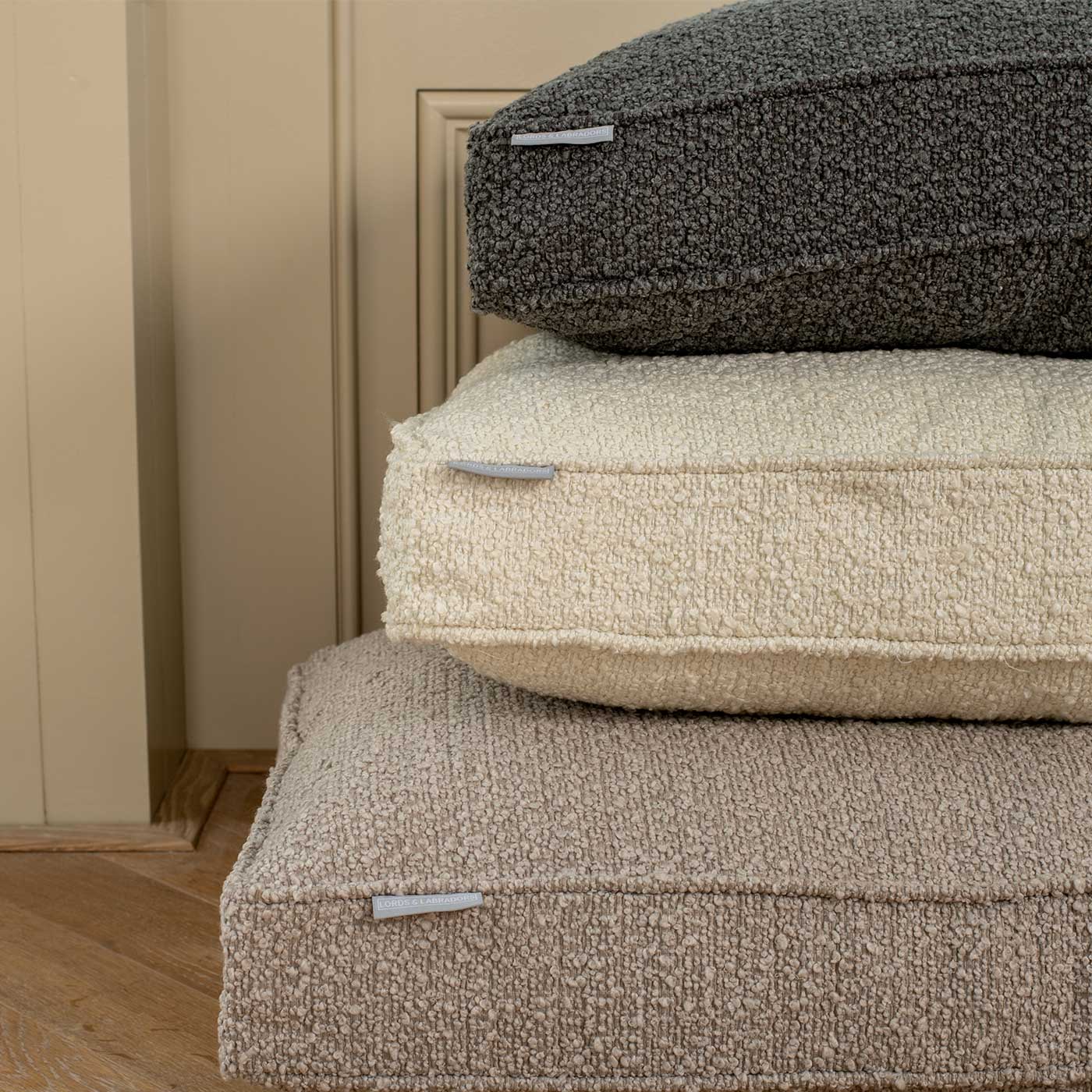 Luxury Dog Crate Cushion, Bouclé Crate Cushion Cover The Perfect Dog Crate Accessory, Available Now at Lords & Labradors