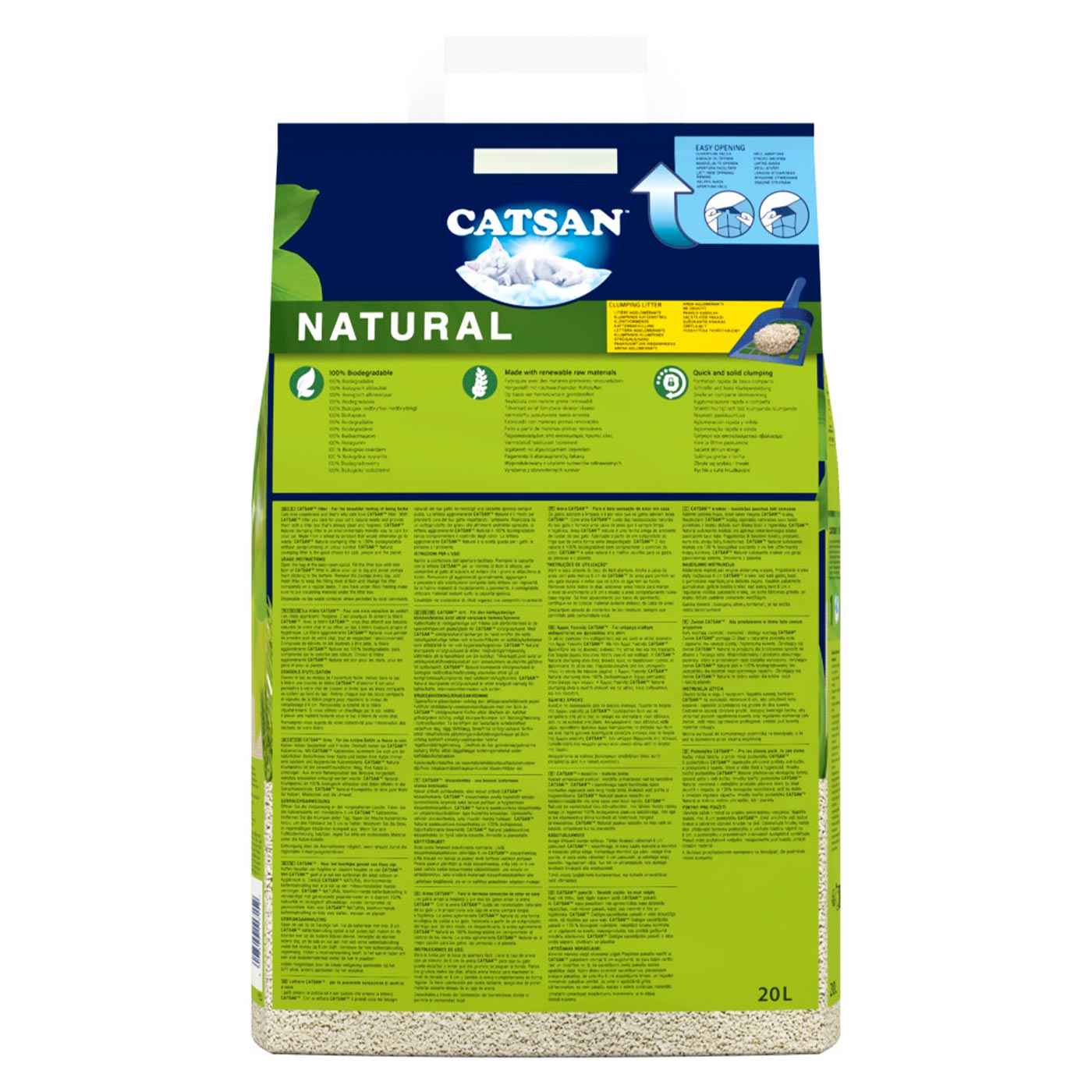 CATSAN Natural Biodegradable Clumping Cat Litter 20L