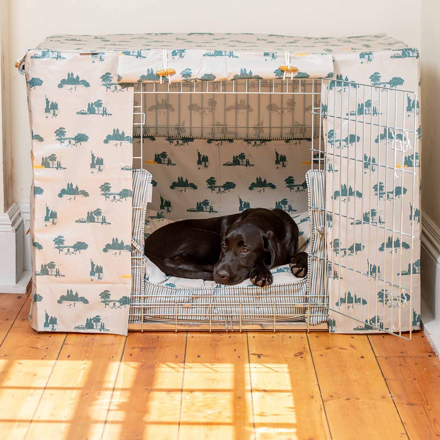 Dog Crate Cover in Central Park Oilcloth by Lords & Labradors