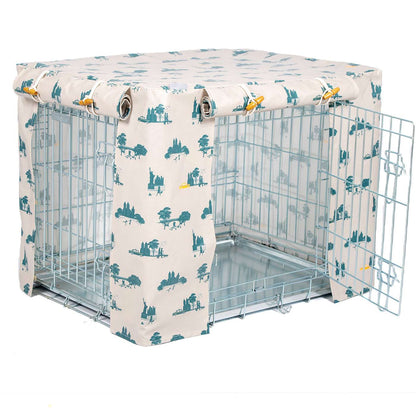 Dog Crate Cover in Central Park Oil Cloth by Lords & Labradors