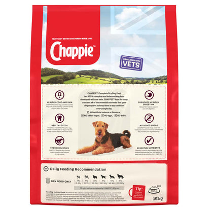 Chappie Complete Adult Dry Dog Food with Beef & Wholegrain Cereal 15KG