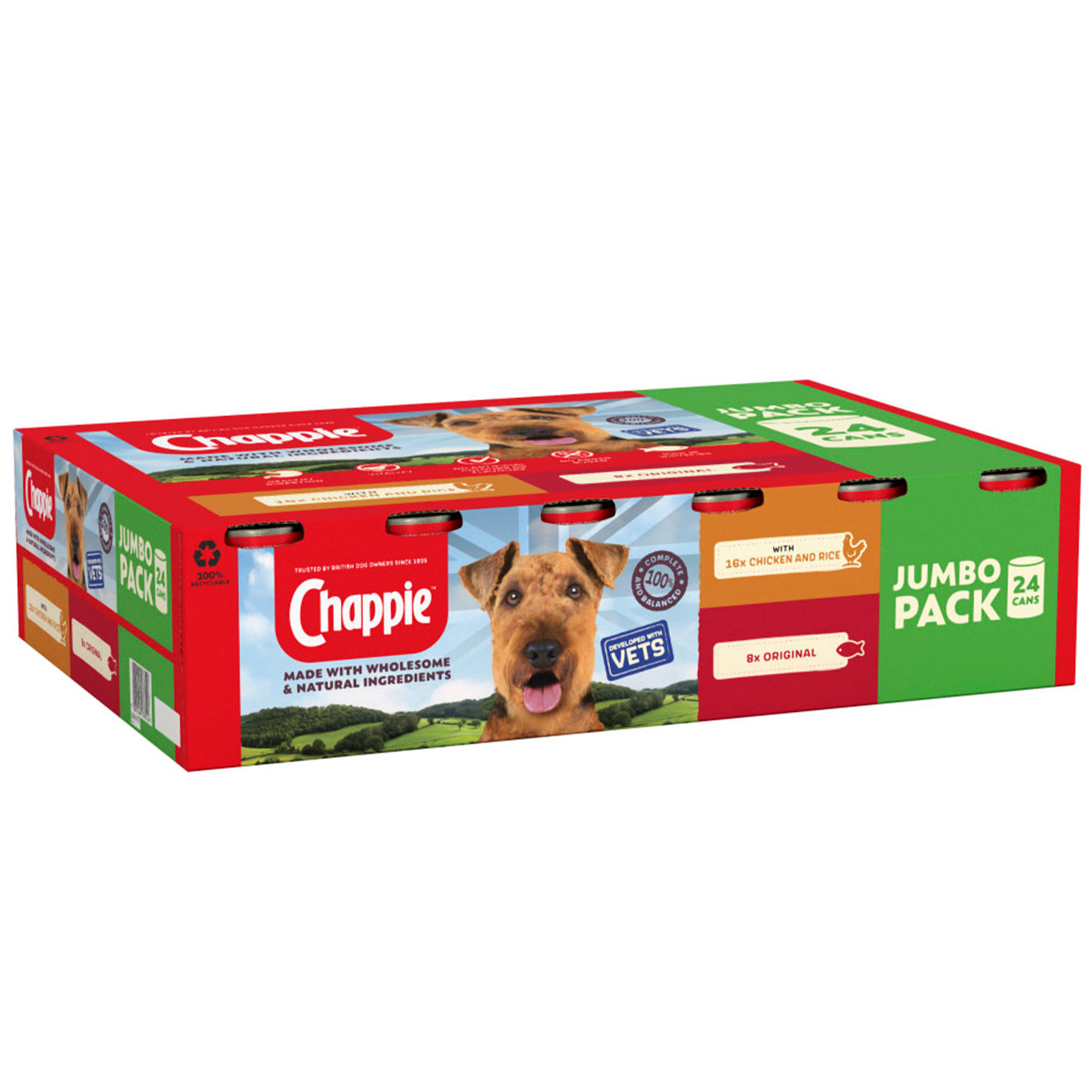 Chappie Adult Dog Food Tins Favourites (24x412g)