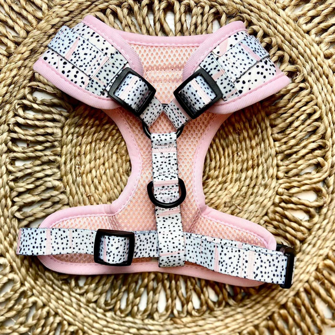 Cocopup London Pink Dalmatian Adjustable Neck Harness