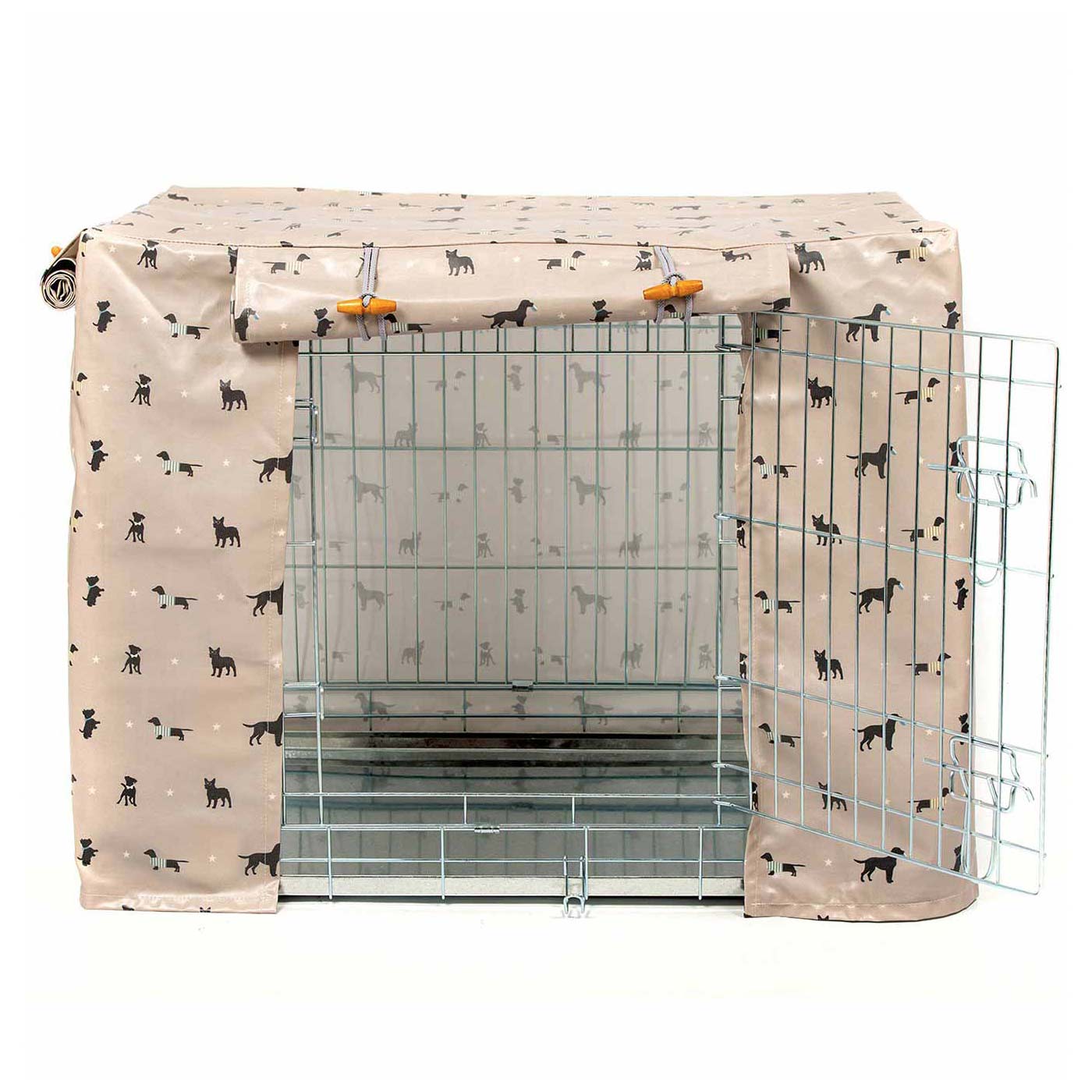 Dog Crate Cover in Cosmopolitan Dog Oil Cloth by Lords & Labradors