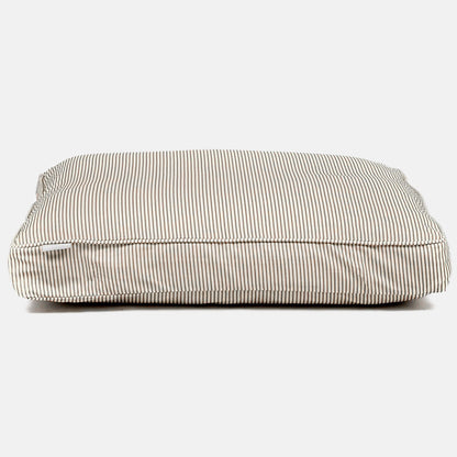 [color:regency stripe] Luxury Dog Crate Cushion from Spots and stripe collection, in Regency Stripe Crate Cushion Cover The Perfect Dog Crate Accessory, Available Now at Lords & Labradors